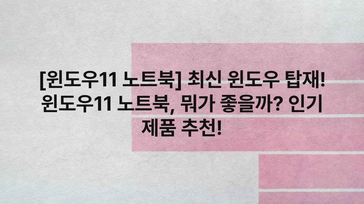 [윈도우11 노트북] 최신 윈도우 탑재! 윈도우11 노트북, 뭐가 좋을까? 인기 제품 추천!